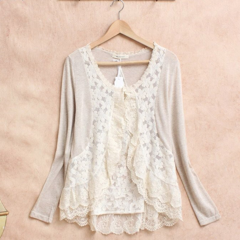 Embroidery Jersey - Lente Mori Meisje Zoete Shirt Vrouwen