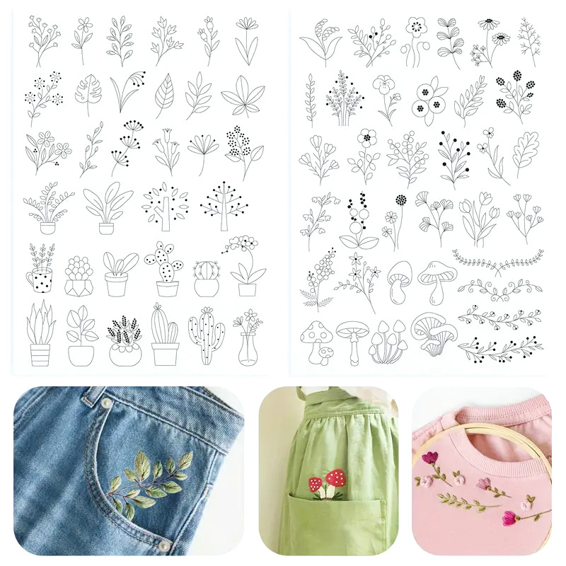 Embroidery Meaning - Wateroplosbare stabilisator borduurpatroon, Bijbelbloem Stick &