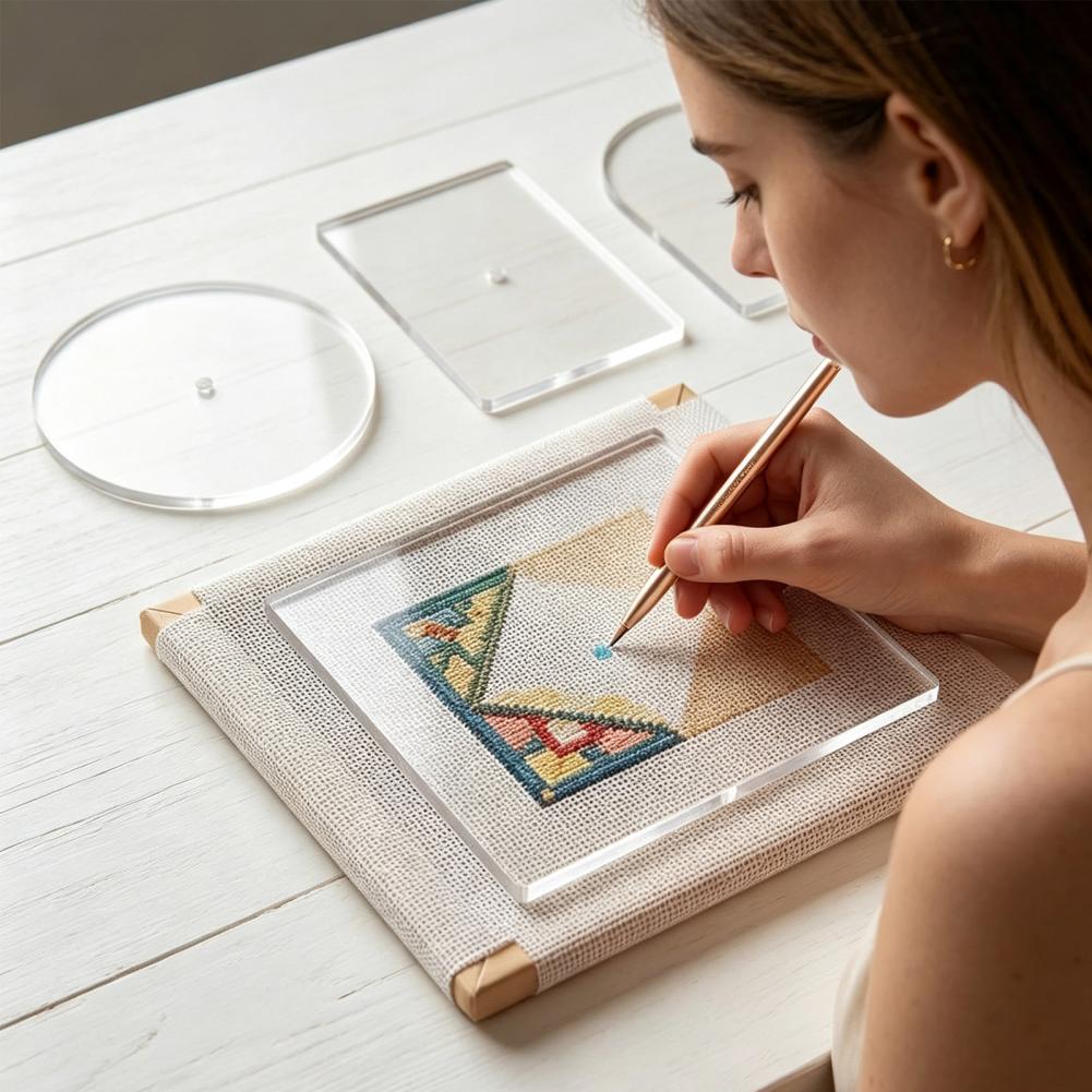 Embroidery Canvas - 5-delige set acryl borduurpatronen rond/vierkant/rechthoekig/ovaal/boogvormig voor