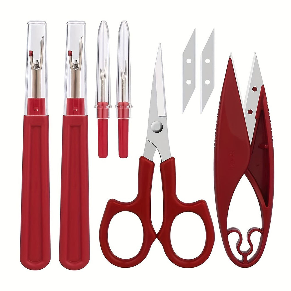 Embroidery Removal Tool - 1/2/6 Stuks Naaien Tornmesje Kit Rode