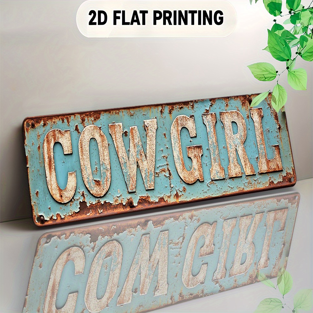 Embroidery Garden - 2D Metal Cowgirl Wall Art -