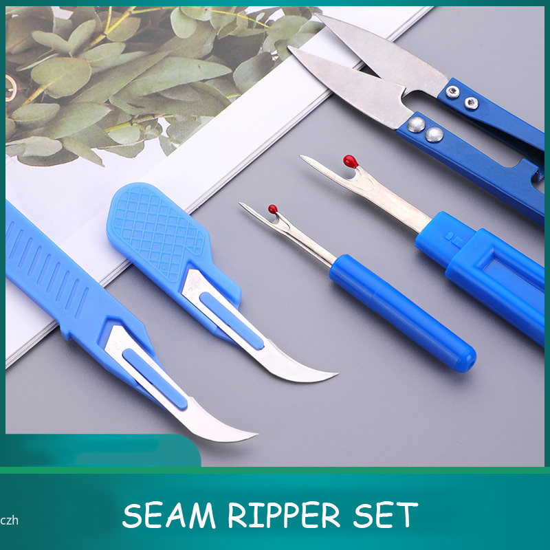 Embroidery Removal Tool - 5-delige blauwe naaigereedschapset met draadriper, naadriper