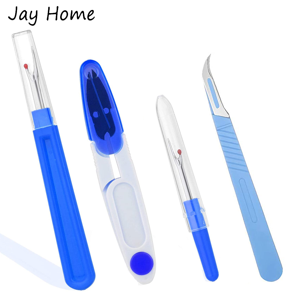 Embroidery Removal Tool - 4 Stuks Tornmesje Kits Stitch Unpicker