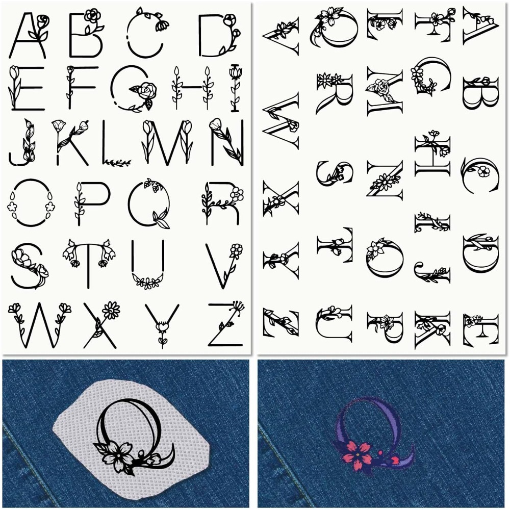 Embroidery Letter - Letter A-Z Wateroplosbare borduurstabilisatoren Handnaaisteel en