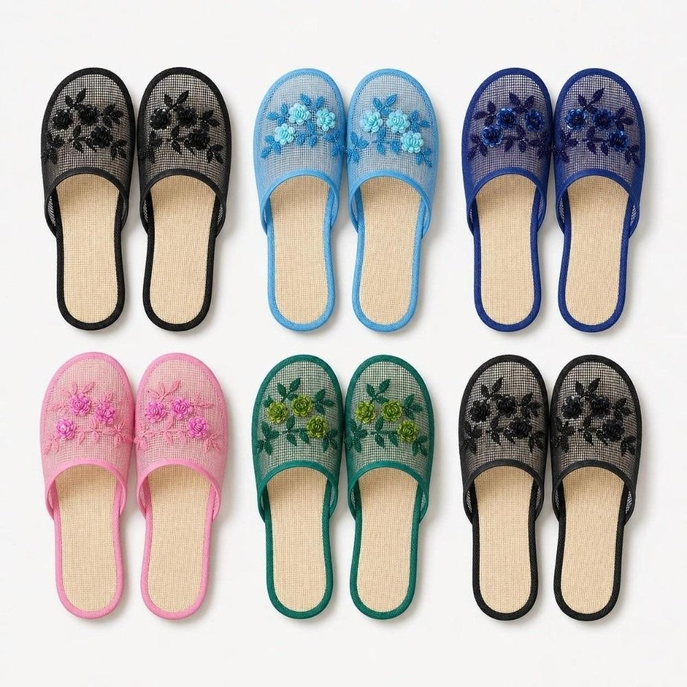Embroidery Flower - Casual bloemenborduurwerk mesh sandalen met zachte