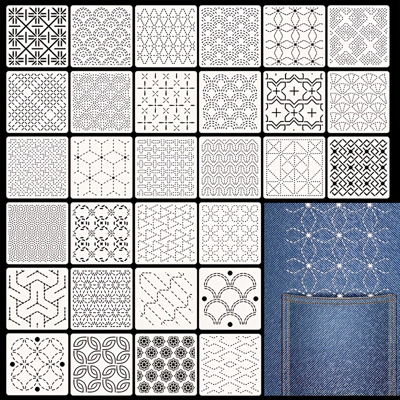 Embroidery Meaning - 30 stuks borduursjablonen DIY borduurpatronen geometrische