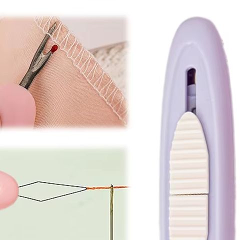 Embroidery Removal Tool - 2-in-1 naaldinrijger Tornmesje, 2-in-1 automatische naaldinrijgers