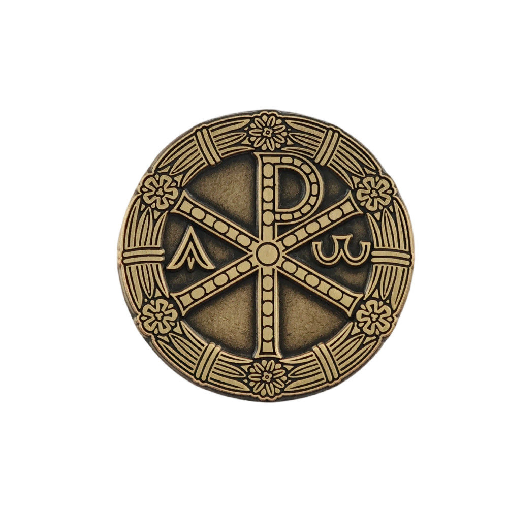 Embroidery Alpha - Christelijk Chi Rho Broche Gouden Constantijnkruis