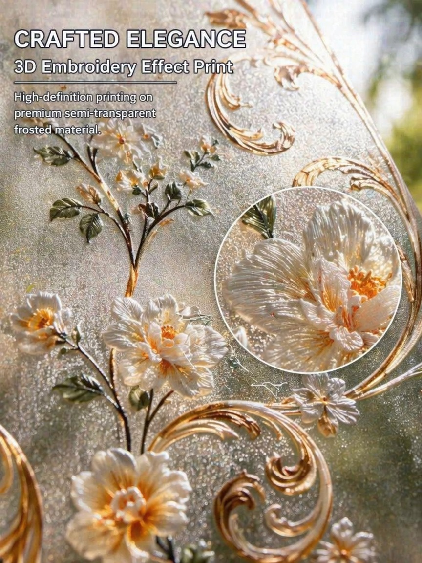 Embroidery Diy - Borduurpatroon Frosted Privacy Window Film Doorschijnend