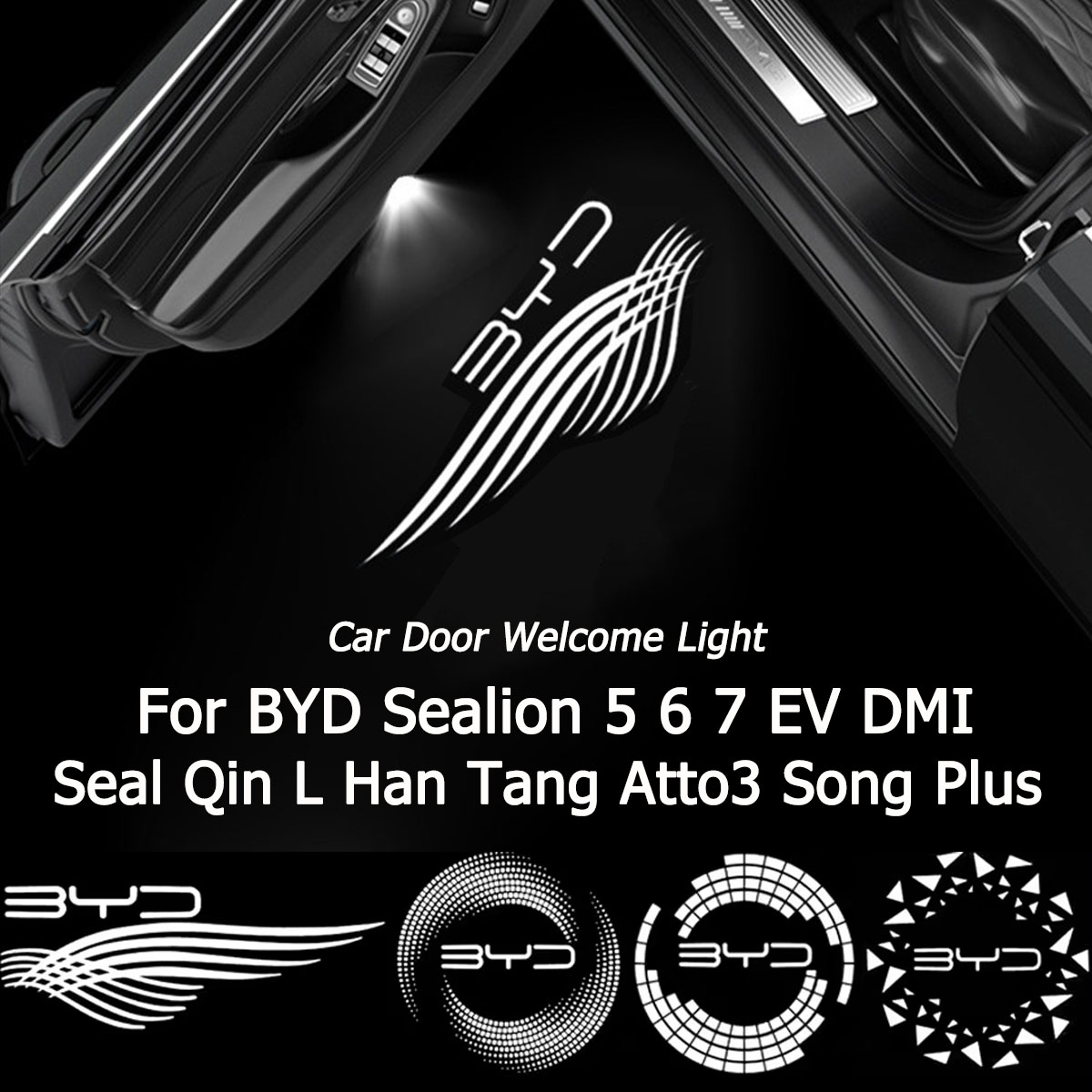 Embroidery Effect - 2 stuks auto-welkomslicht voor BYD Sealion