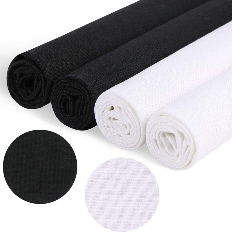 Embroidery Canvas - 4 stukken linnen stof, effenkleurige stof