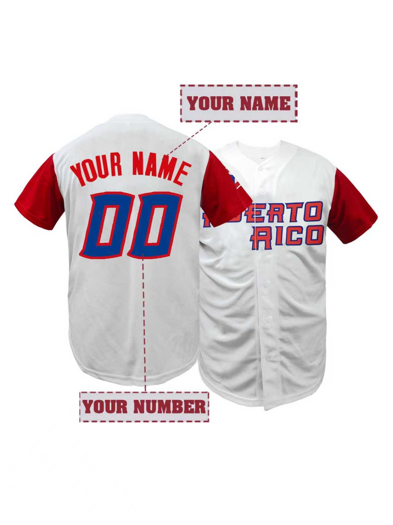 Embroidery Jersey - Gepersonaliseerd honkbalshirt voor heren met naam