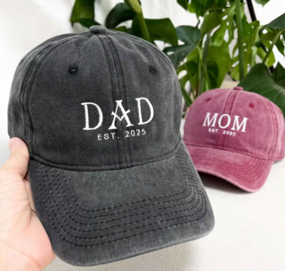 Embroidery Letter - Gepersonaliseerde Letter Borduren Baseball Caps Vaderdagcadeau