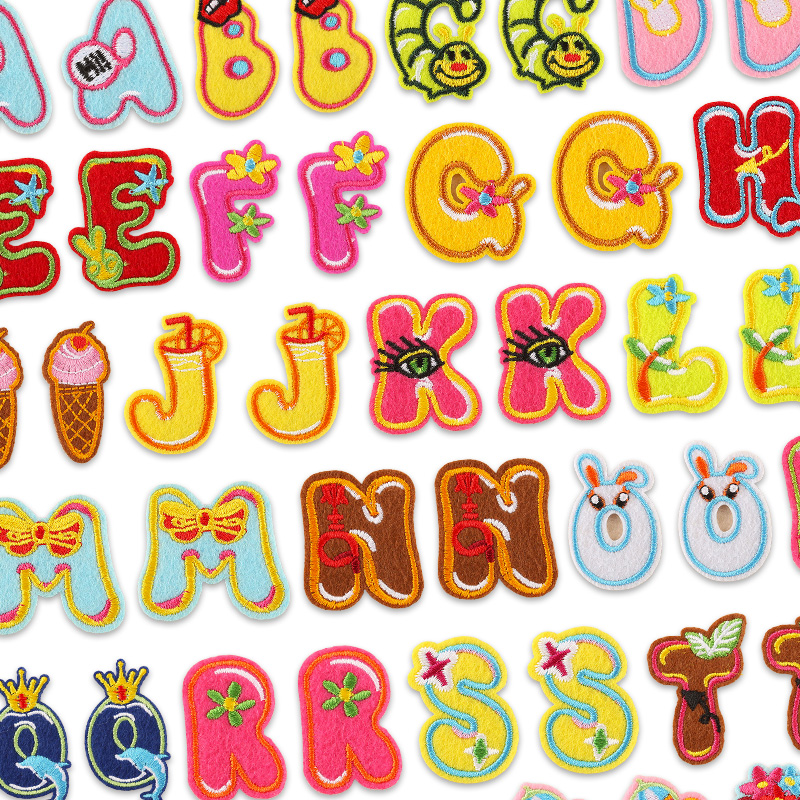Embroidery Letter M - 26 stks/bulk sets brief patch dier