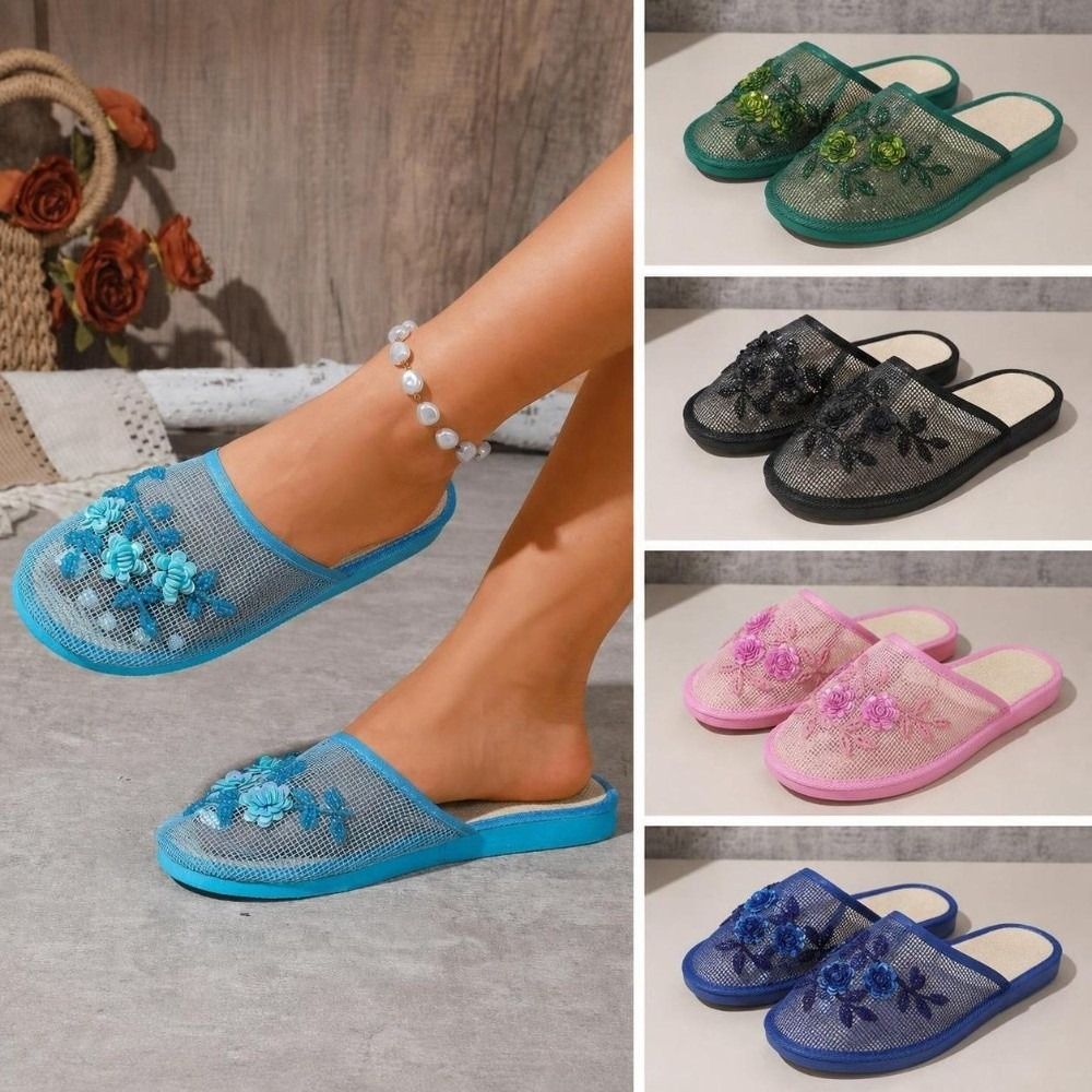 Embroidery Flower - Modieuze bloemenborduurwerk mesh sandalen, antislip, zachte