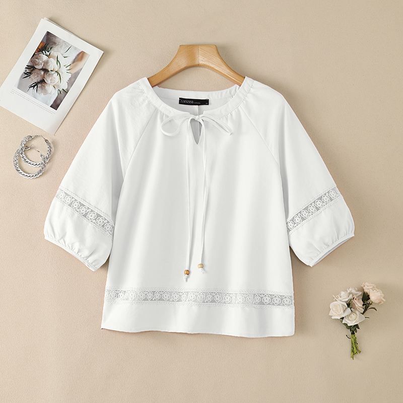 ZANZEA Dames Bloemrijke Gebord - Embroidery Jersey recensie en prijs