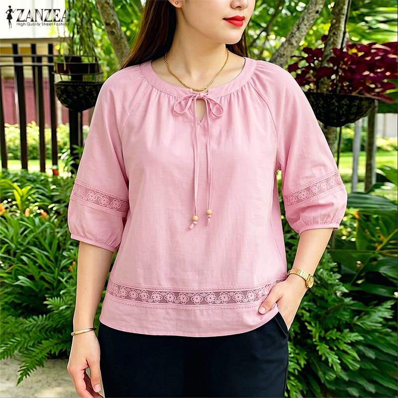 ZANZEA Dames Bloemrijke Gebord - Embroidery Jersey recensie en prijs