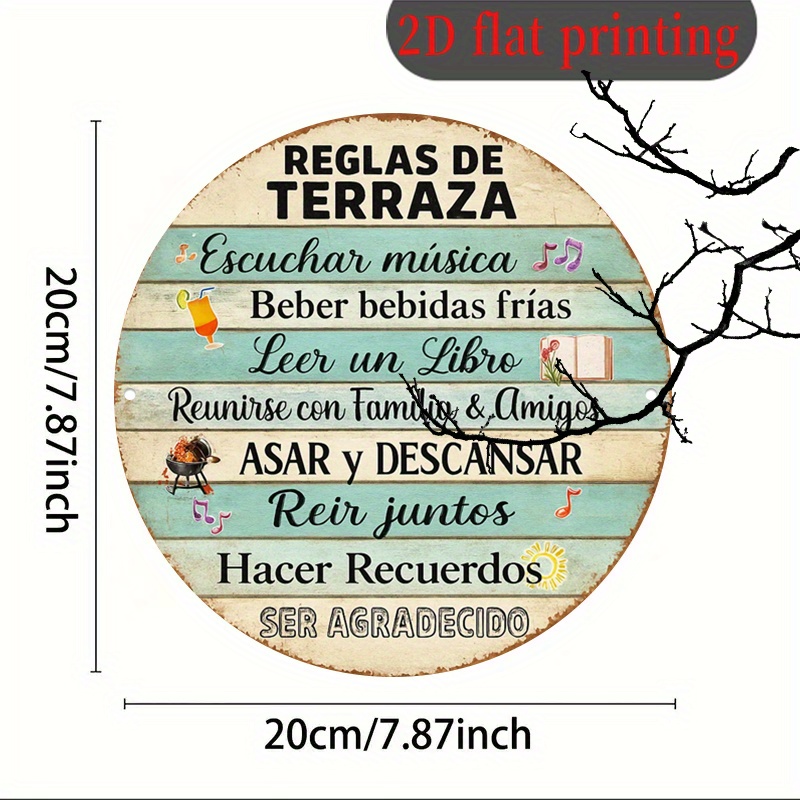 Rond aluminium bord, vintage p - Embroidery Garden recensie en prijs