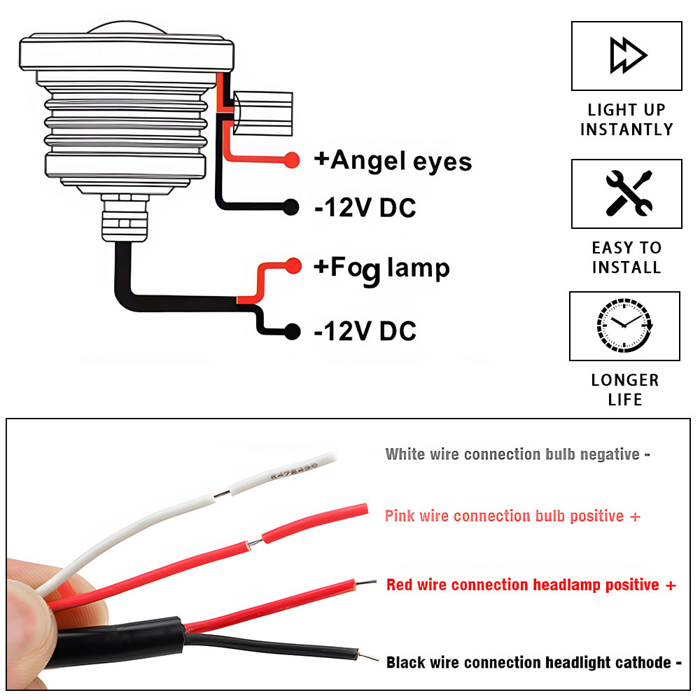 12V Angel Eye Auto Led Mistlic - Embroidery Effect recensie en prijs