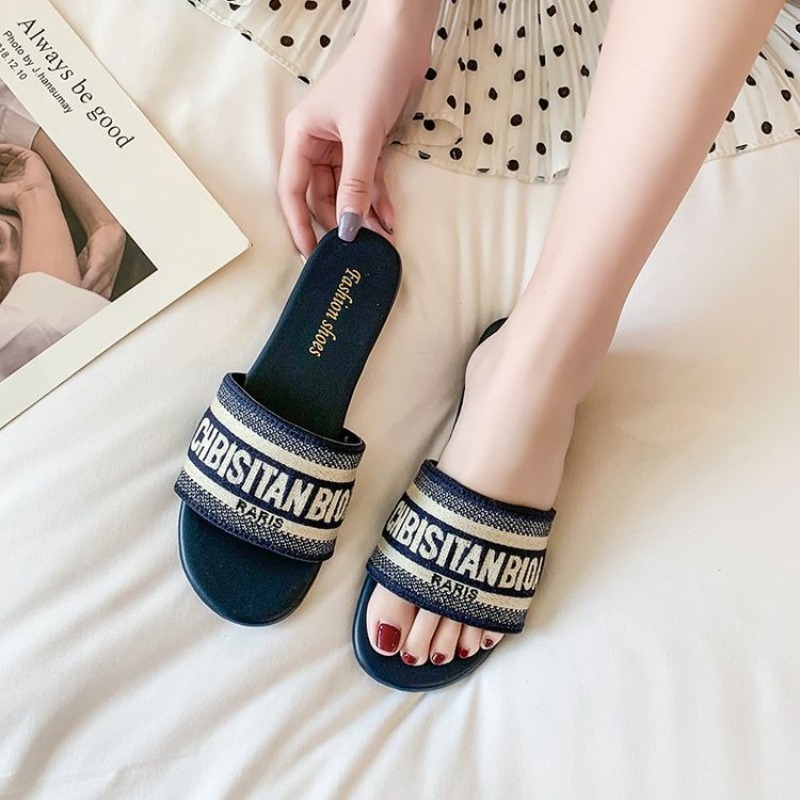 Damesmode Platte Slippers Zome - Embroidery Letter recensie en prijs