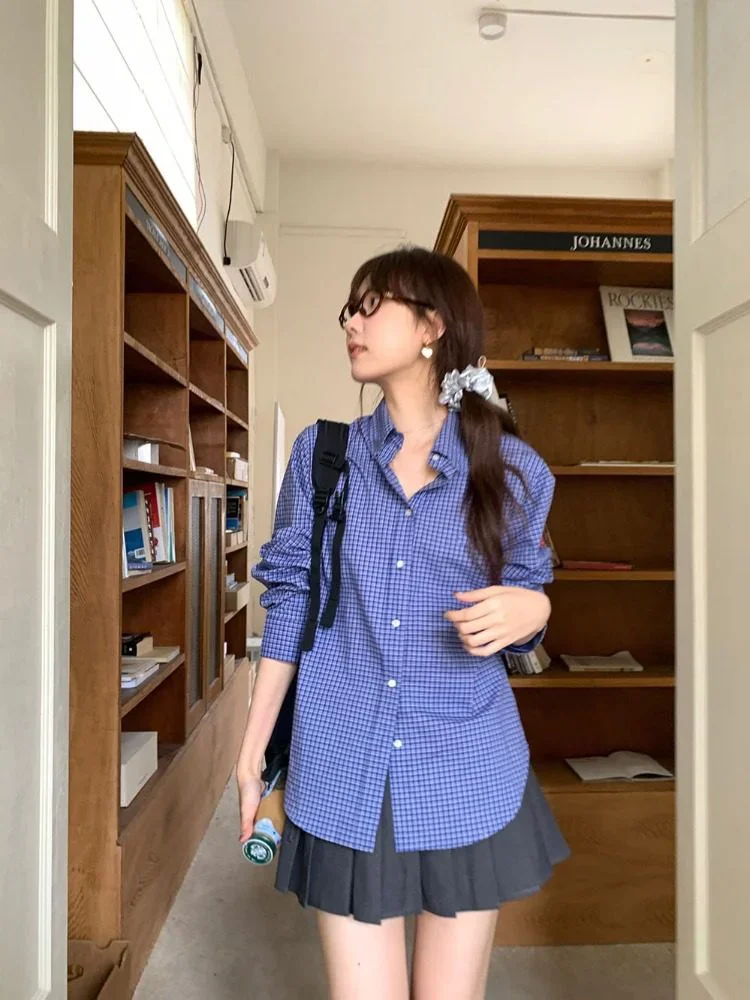 Vintage Blauwe Geruite Shirts  - Embroidery Jersey recensie en prijs