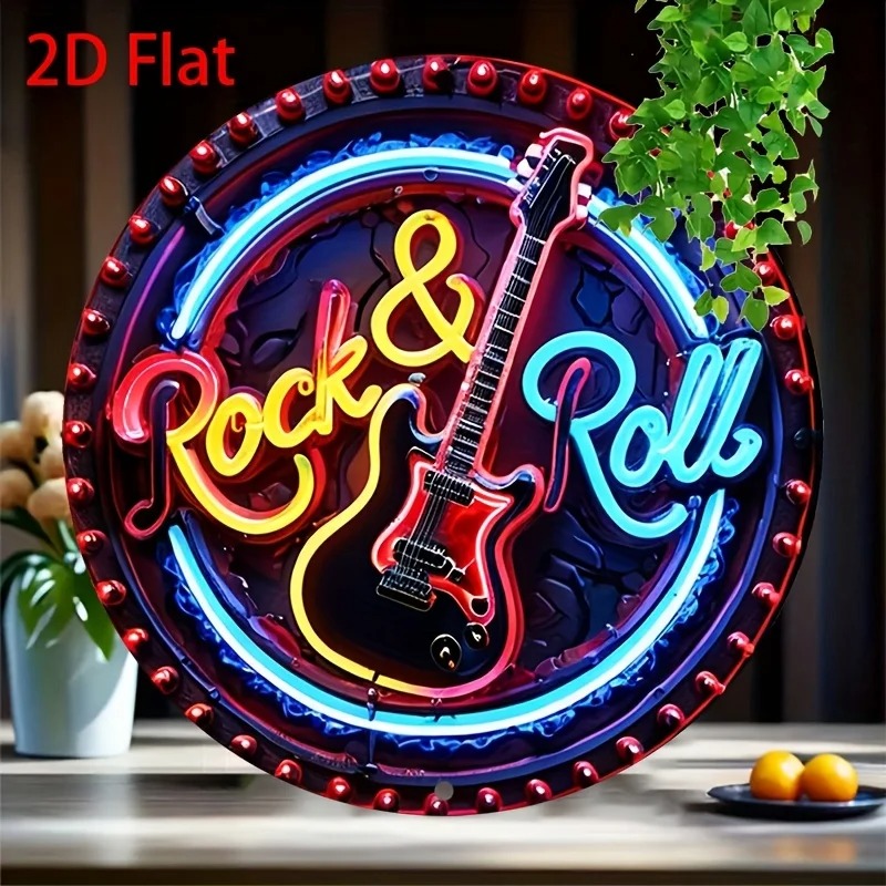 Een vintage rock-neonbord, 2D  - Embroidery Garden recensie en prijs
