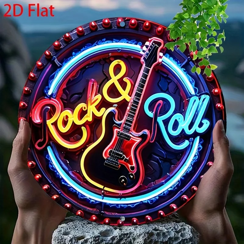 Een vintage rock-neonbord, 2D  - Embroidery Garden recensie en prijs