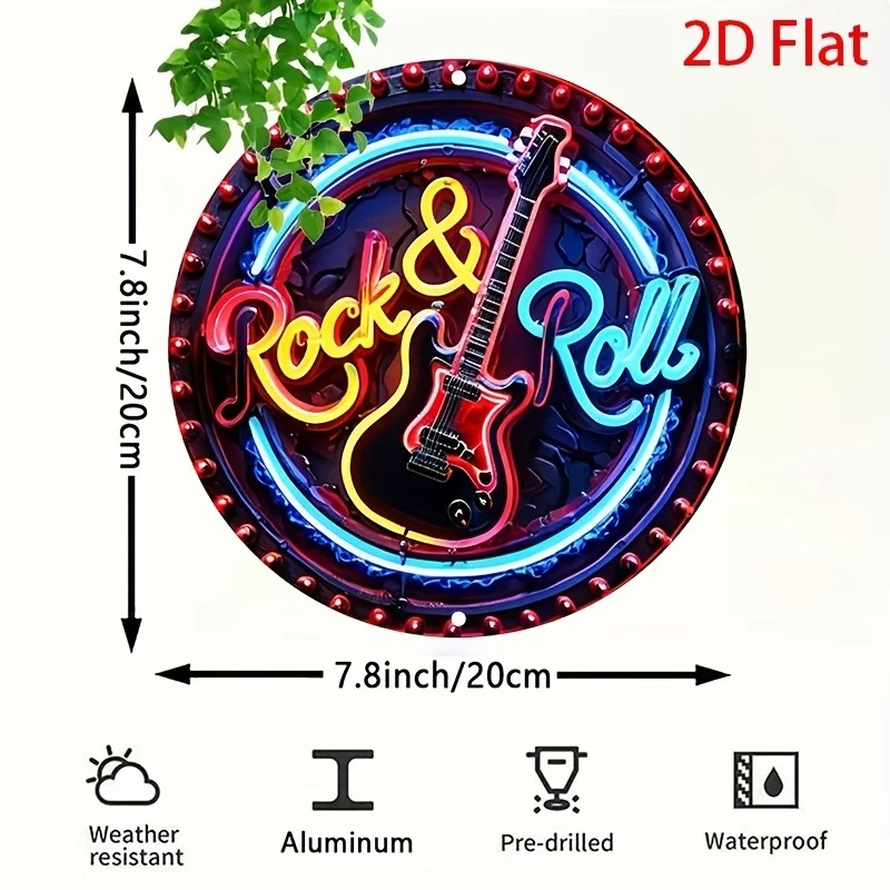 Een vintage rock-neonbord, 2D  - Embroidery Garden recensie en prijs