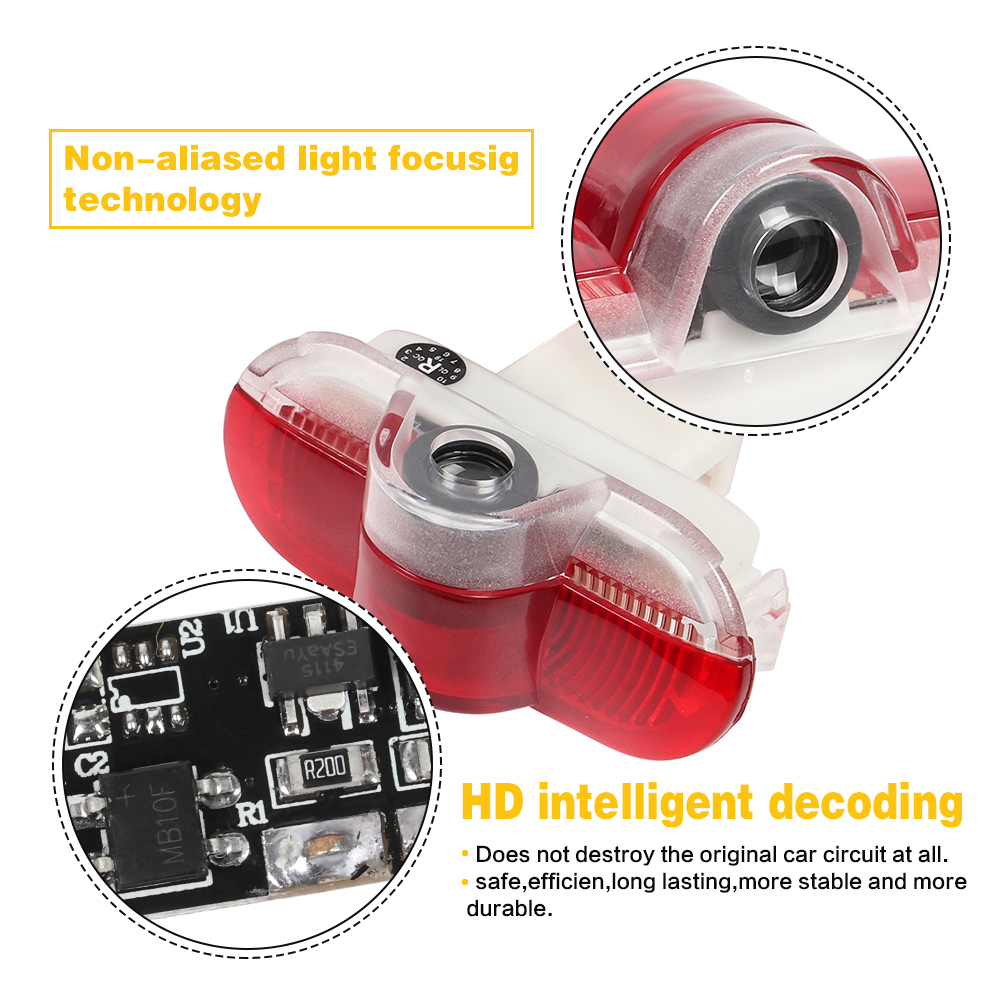2x LED Welkomstlicht Projector - Embroidery Effect recensie en prijs