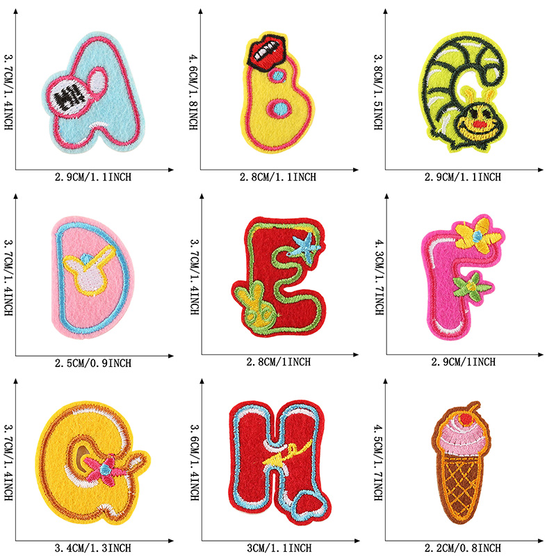 26 stks/bulk sets brief patch  - Embroidery Letter M recensie en prijs